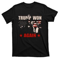 Trump Won Again 47 President American Flag Inauguration 2025 T-Shirt