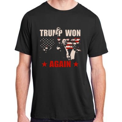 Trump Won Again 47 President American Flag Inauguration 2025 Adult ChromaSoft Performance T-Shirt