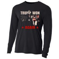 Trump Won Again 47 President American Flag Inauguration 2025 Cooling Performance Long Sleeve Crew