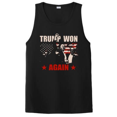 Trump Won Again 47 President American Flag Inauguration 2025 PosiCharge Competitor Tank