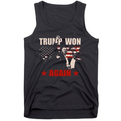 Trump Won Again 47 President American Flag Inauguration 2025 Tank Top