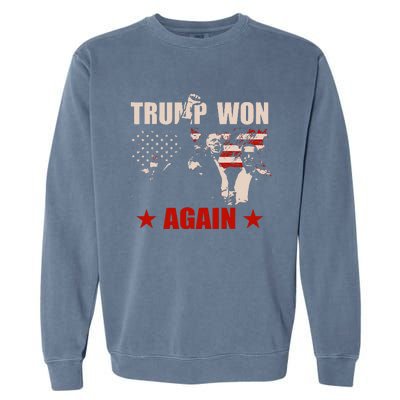 Trump Won Again 47 President American Flag Inauguration 2025 Garment-Dyed Sweatshirt