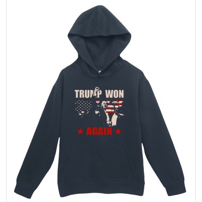 Trump Won Again 47 President American Flag Inauguration 2025 Urban Pullover Hoodie