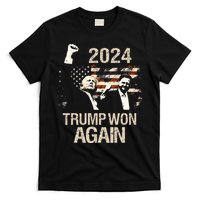 Trump Won Again 2024 Election President 47 Th American Flag T-Shirt