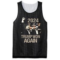 Trump Won Again 2024 Election President 47 Th American Flag Mesh Reversible Basketball Jersey Tank