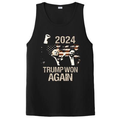 Trump Won Again 2024 Election President 47 Th American Flag PosiCharge Competitor Tank