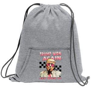 Trump Won Again 2024 Election President 47 Th American Flag Sweatshirt Cinch Pack Bag