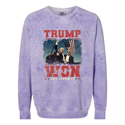 Trump Won Again – 2024 Election 47th President Colorblast Crewneck Sweatshirt