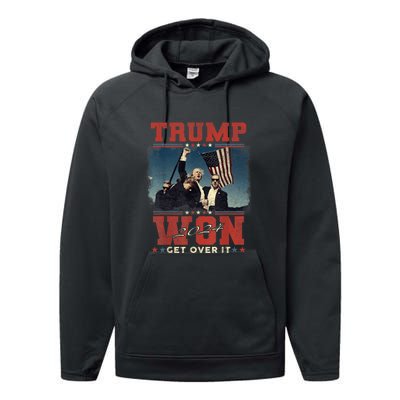 Trump Won Again – 2024 Election 47th President Performance Fleece Hoodie