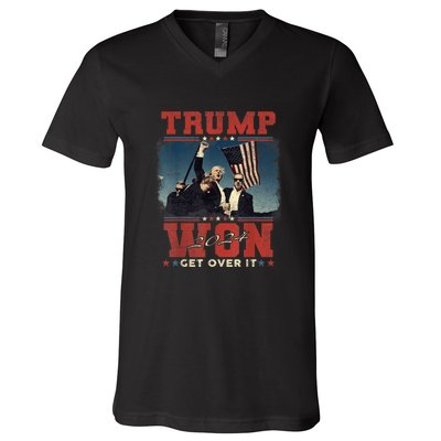 Trump Won Again – 2024 Election 47th President V-Neck T-Shirt