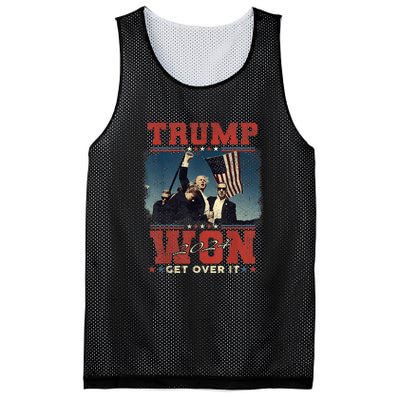 Trump Won Again – 2024 Election 47th President Mesh Reversible Basketball Jersey Tank