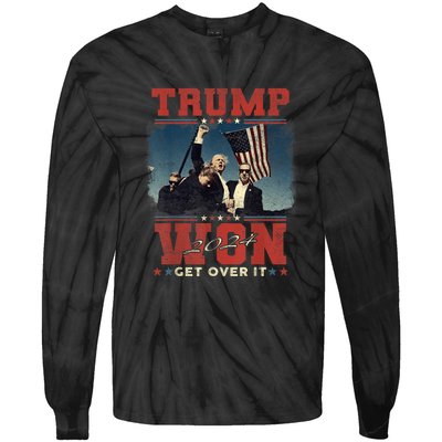 Trump Won Again – 2024 Election 47th President Tie-Dye Long Sleeve Shirt