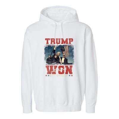 Trump Won Again – 2024 Election 47th President Garment-Dyed Fleece Hoodie