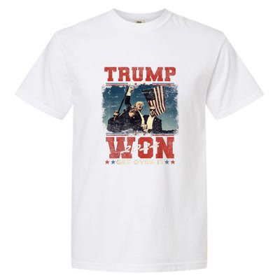 Trump Won Again – 2024 Election 47th President Garment-Dyed Heavyweight T-Shirt