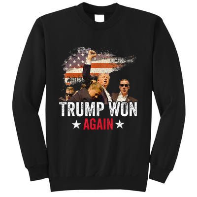 Trump Won Again 2024 Election President 47 Th American Flag Sweatshirt