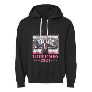 Trump Won Again 2024 Election President 47 Th Garment-Dyed Fleece Hoodie