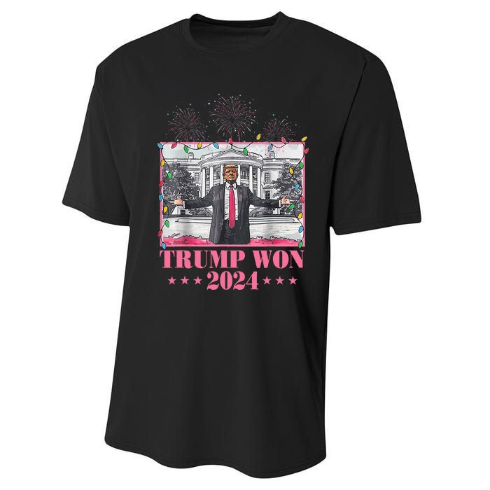 Trump Won Again 2024 Election President 47 Th Performance Sprint T-Shirt