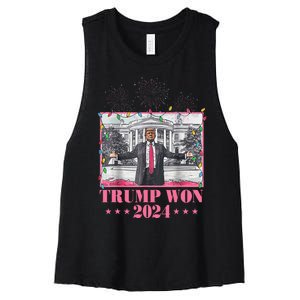 Trump Won Again 2024 Election President 47 Th Women's Racerback Cropped Tank