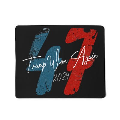 Trump Won Again 47 Inauguration Day Us Democratic Nov 52024 Mousepad