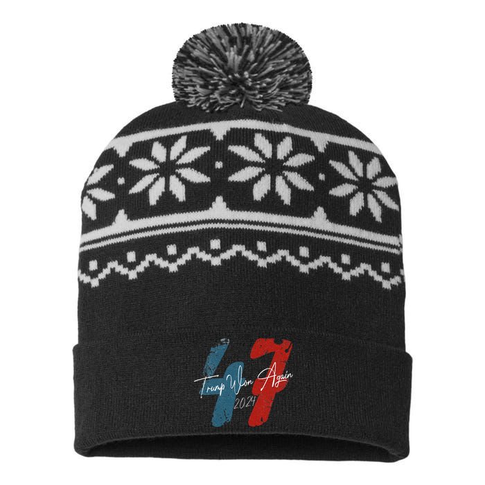 Trump Won Again 47 Inauguration Day Us Democratic Nov 52024 USA-Made Snowflake Beanie