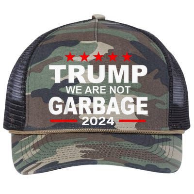 Trump We Are Not Garbage 2024 Retro Rope Trucker Hat Cap