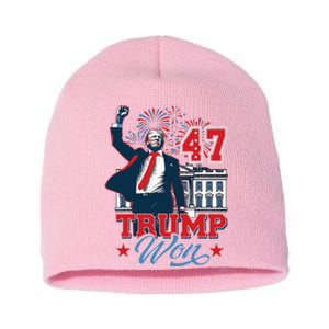 Trump Won Again 2024 Election President 47 Th Short Acrylic Beanie