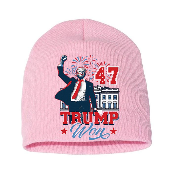 Trump Won Again 2024 Election President 47 Th Short Acrylic Beanie