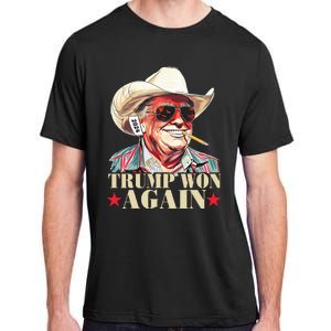 Trump Won Again 2024 Election President 47th American Flag Adult ChromaSoft Performance T-Shirt