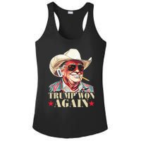 Trump Won Again 2024 Election President 47th American Flag Ladies PosiCharge Competitor Racerback Tank