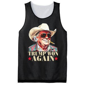 Trump Won Again 2024 Election President 47th American Flag Mesh Reversible Basketball Jersey Tank