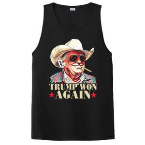 Trump Won Again 2024 Election President 47th American Flag PosiCharge Competitor Tank