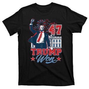 Trump Won Again 2024 Election President 47 White House T-Shirt