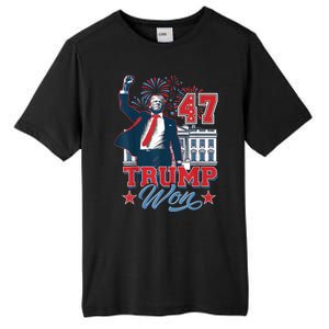 Trump Won Again 2024 Election President 47 White House Tall Fusion ChromaSoft Performance T-Shirt