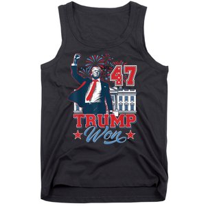 Trump Won Again 2024 Election President 47 White House Tank Top