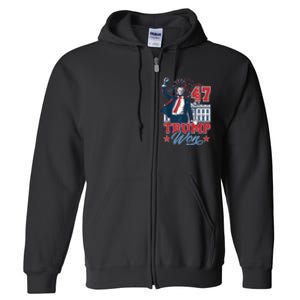 Trump Won Again 2024 Election President 47 White House Full Zip Hoodie