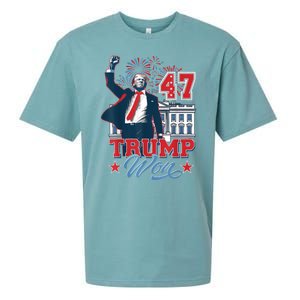 Trump Won Again 2024 Election President 47 White House Sueded Cloud Jersey T-Shirt