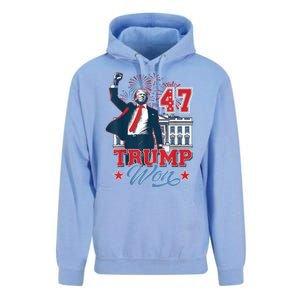 Trump Won Again 2024 Election President 47 White House Unisex Surf Hoodie