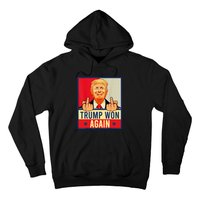 Trump Won Again 2024 Election President 47 Th American Flag Hoodie