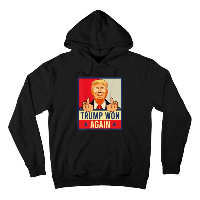 Trump Won Again 2024 Election President 47 Th American Flag Hoodie