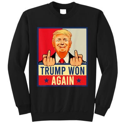 Trump Won Again 2024 Election President 47 Th American Flag Sweatshirt