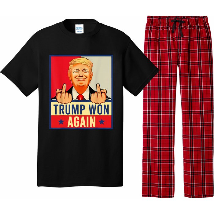 Trump Won Again 2024 Election President 47 Th American Flag Pajama Set