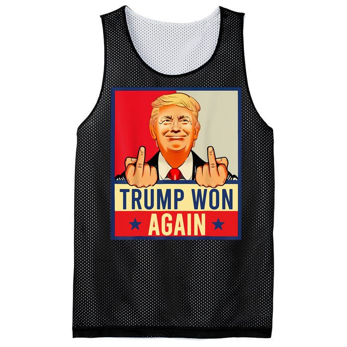 Trump Won Again 2024 Election President 47 Th American Flag Mesh Reversible Basketball Jersey Tank