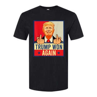 Trump Won Again 2024 Election President 47 Th American Flag Softstyle CVC T-Shirt