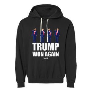 Trump Won Again 2024 Election Inauguration Day 47 President Garment-Dyed Fleece Hoodie