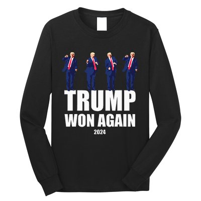 Trump Won Again 2024 Election Inauguration Day 47 President Long Sleeve Shirt