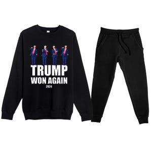 Trump Won Again 2024 Election Inauguration Day 47 President Premium Crewneck Sweatsuit Set