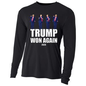 Trump Won Again 2024 Election Inauguration Day 47 President Cooling Performance Long Sleeve Crew