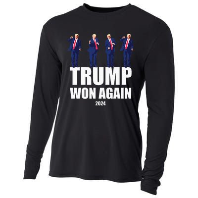 Trump Won Again 2024 Election Inauguration Day 47 President Cooling Performance Long Sleeve Crew