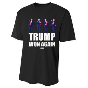 Trump Won Again 2024 Election Inauguration Day 47 President Performance Sprint T-Shirt