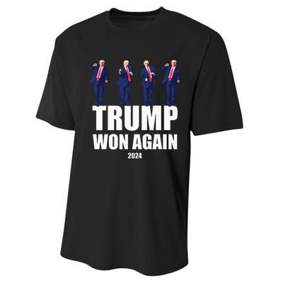 Trump Won Again 2024 Election Inauguration Day 47 President Performance Sprint T-Shirt